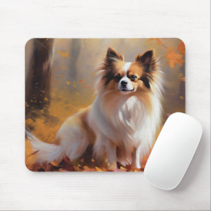 Tapis De Souris Papillon dans les feuilles d'automne tombées inspi