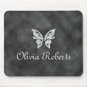 Tapis De Souris Papillon d'argent et velours Pad de souris personn