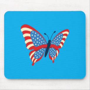 Tapis De Souris Papillon du drapeau américain Usa patriotique 4 ju