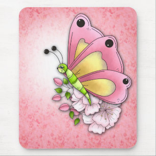 Tapis De Souris Papillon et fleurs mignons