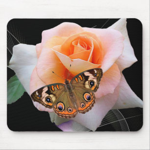 Tapis De Souris Papillon et Rose