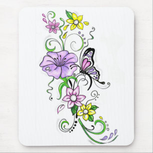 Tapis De Souris Papillon floral