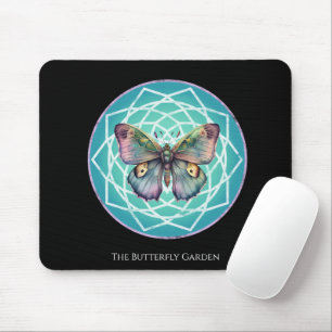 Tapis De Souris Papillon Indigo Violet Mandala Mystique Turquoise