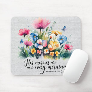 Tapis De Souris Papillon inspiré/Écriture biblique florale