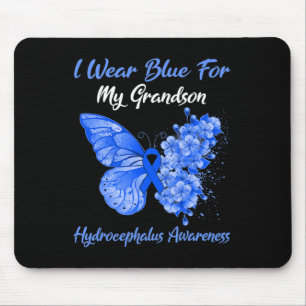 Tapis De Souris Papillon Je Porte Du Bleu Pour Mon Petit-Fils Hydr