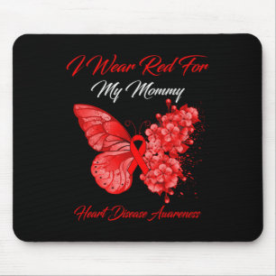 Tapis De Souris Papillon Je Porte Du Rouge Pour La Maladie Cardiaq