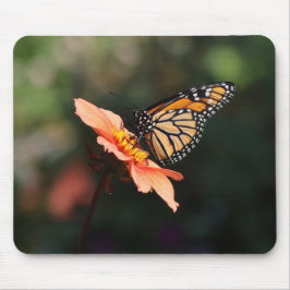 Tapis De Souris Papillon monarque sur Dahlia