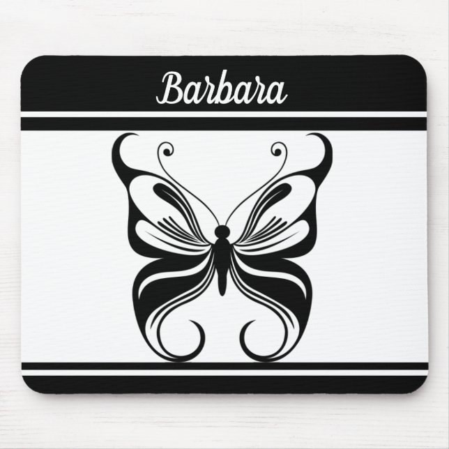 Tapis De Souris Papillon monochrome customisé Mousepad (Devant)