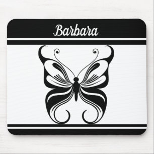 Tapis de souris papillon monochrome personnalisé