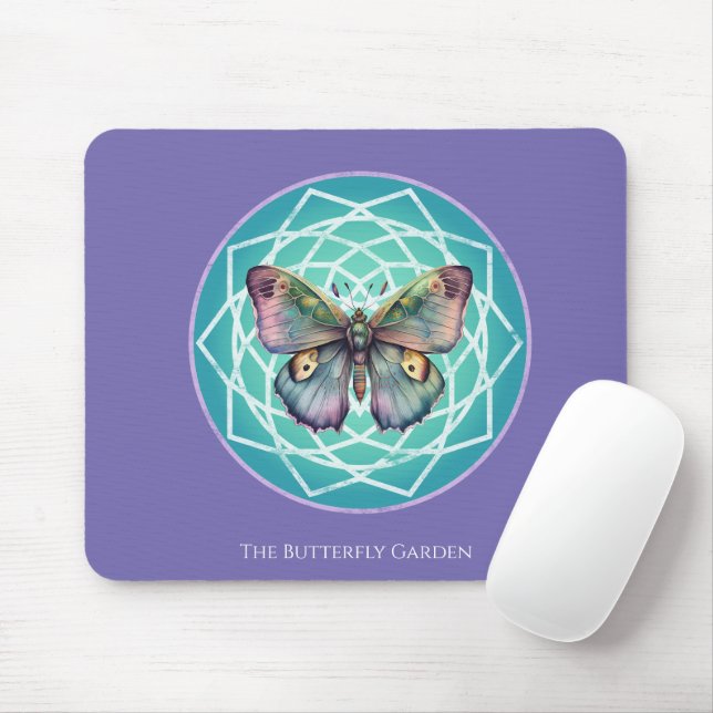 Tapis De Souris Papillon Pourpre Indigo Mystique Mandala Turquoise (Avec souris)