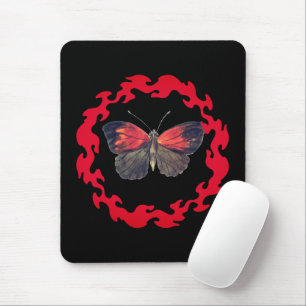 Tapis De Souris Papillon rouge dans un cercle de feu - Symbole de