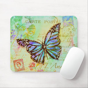 Tapis De Souris Papillon sarcelle et violet