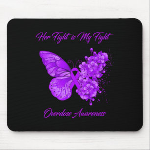 Tapis De Souris Papillon Son Combat Est Mon Combat Sensibilisation