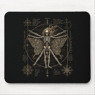 Tapis De Souris Papillon squelette gothique Art occulte vintage