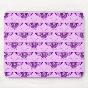 Tapis De Souris Papillon stylisé d'art déco - pourpre et orchid