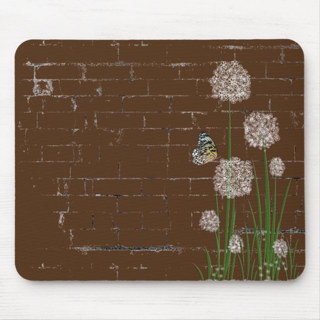 Tapis De Souris Papillon sur fleur sauvage de bouffée (Devant)