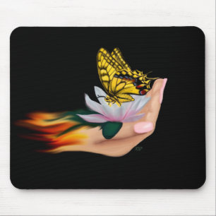 Tapis De Souris Papillon sur Lotus Bloom