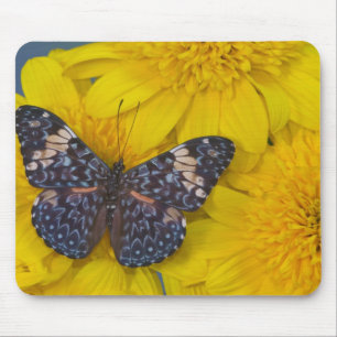 Tapis De Souris Papillon sur une Fleur Jaune