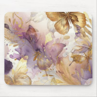 Papillons aquarelle papillons violet et or