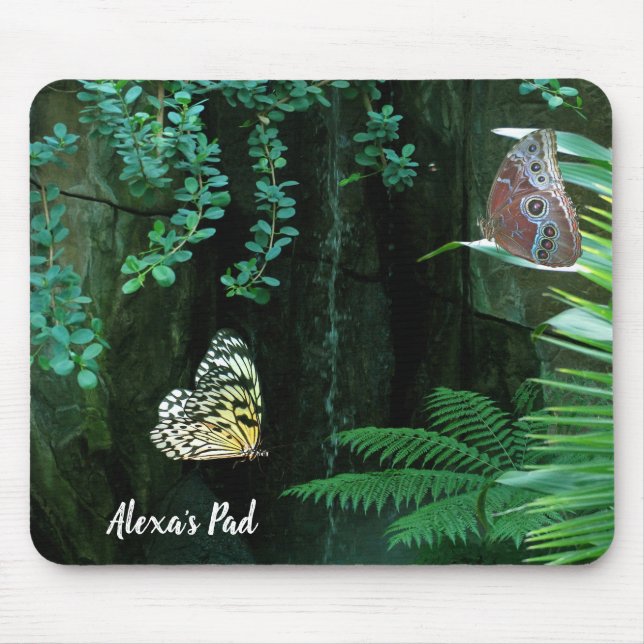 Tapis De Souris papillons dans un jardin tropical (Devant)