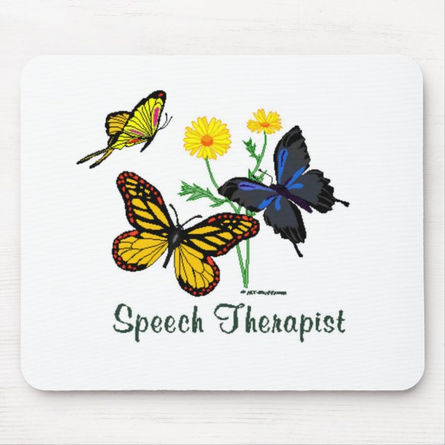 Tapis De Souris Papillons d'orthophoniste (Devant)