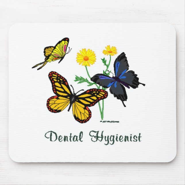 Tapis De Souris Papillons hygiénistes dentaires (Devant)