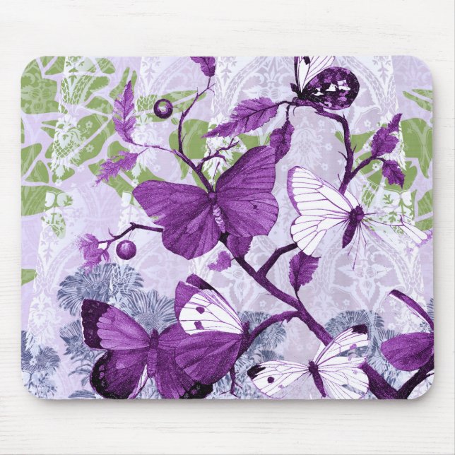 Tapis De Souris Papillons pourpres populaires (Devant)