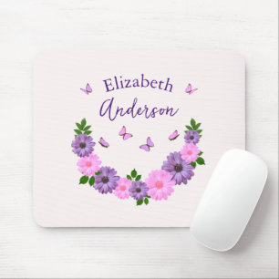 Tapis De Souris Papillons rose et pourpre