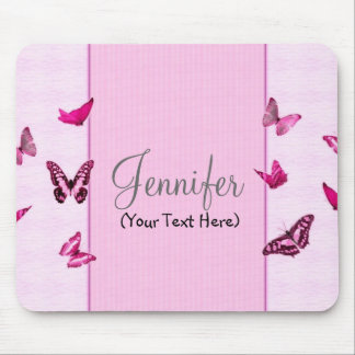 Tapis De Souris Papillons roses Girly personnalisés