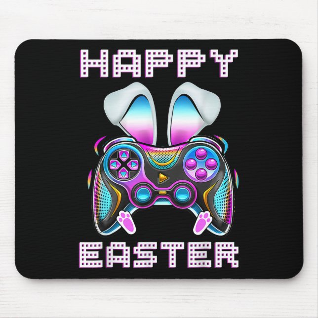 Tapis De Souris Pâques contrôleur de jeu vidéo amusant gamer garço (Devant)