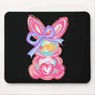Tapis De Souris Pâques mignonne Bunny Coquette Bow Tie Dye Rabbit
