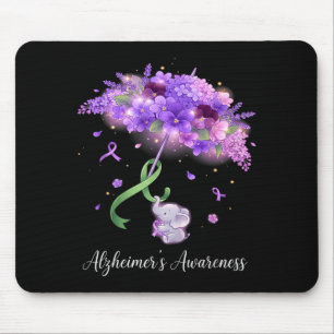 Tapis De Souris Parapluie floral ruban violet alzheimer