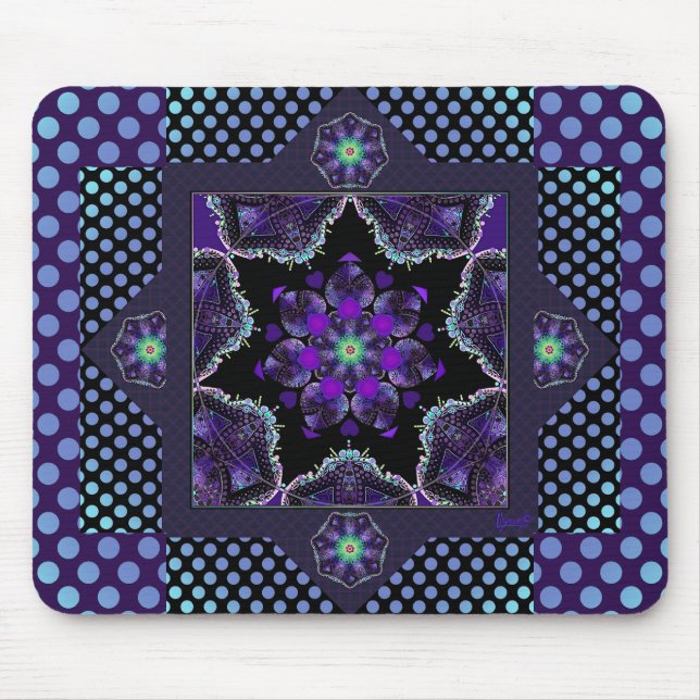 Tapis De Souris Parapluie violet & coeurs .7 (Devant)