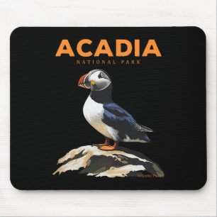 Tapis De Souris Parc national rétro d'Acadie macareux atlantique O