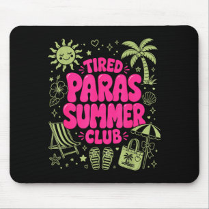Tapis De Souris Parents drôles fatigués club de vacances d'été cha