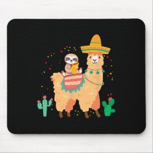 Tapis De Souris Paresseux et lama mignons drôles avec taco et S me
