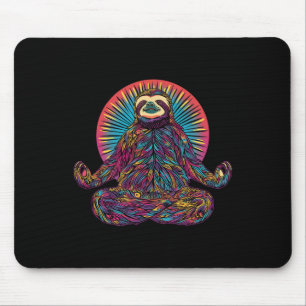 Tapis De Souris Paresseux Méditer Animal Méditation Zen Drôle Yoga
