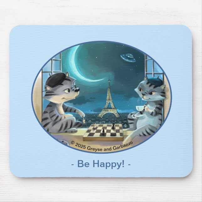 Tapis De Souris Paris la nuit à Mousepad - Joyeux (Devant)