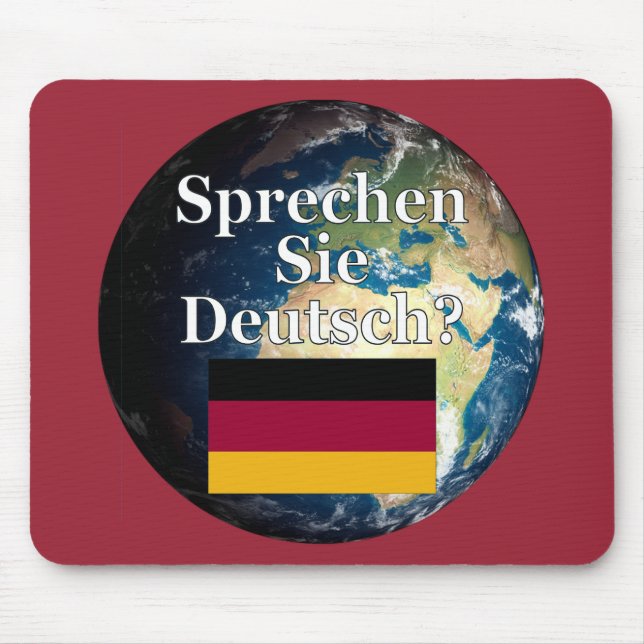 Tapis De Souris Parles-tu allemand ? en allemand. Drapeau et Terre (Devant)