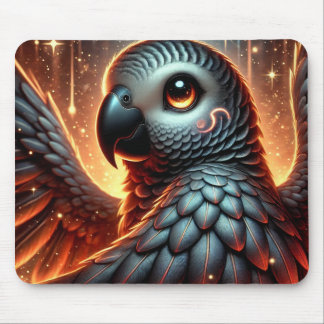 Tapis De Souris Parrot gris africain tendance | Anime Mousepad