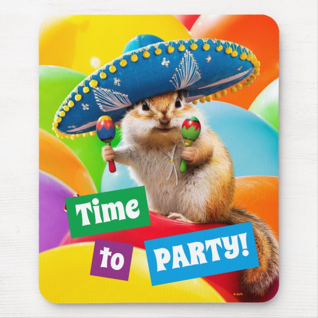 Tapis De Souris Parti Chipmunk En Sombrero (Devant)