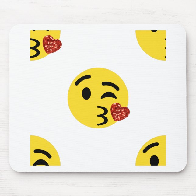 Tapis De Souris parties scintillant baiser émoji (Devant)