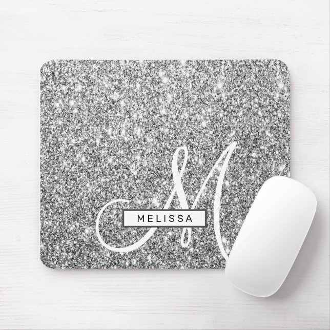 Tapis De Souris Parties scintillant d'argent Étincelle personnalis (Avec souris)