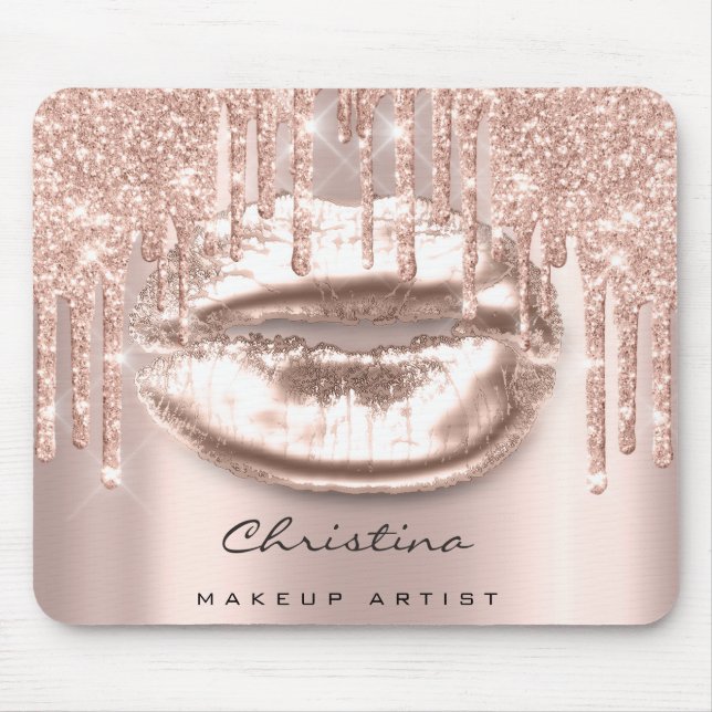 Tapis De Souris Parties scintillant de maquillage bleu rose rose r (Devant)