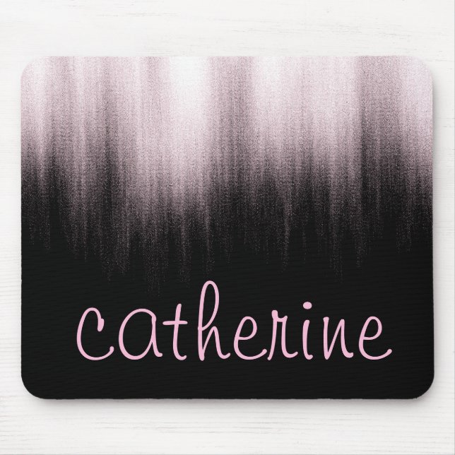 Tapis De Souris Parties scintillant d'or rose Faux noir Glitterie  (Devant)