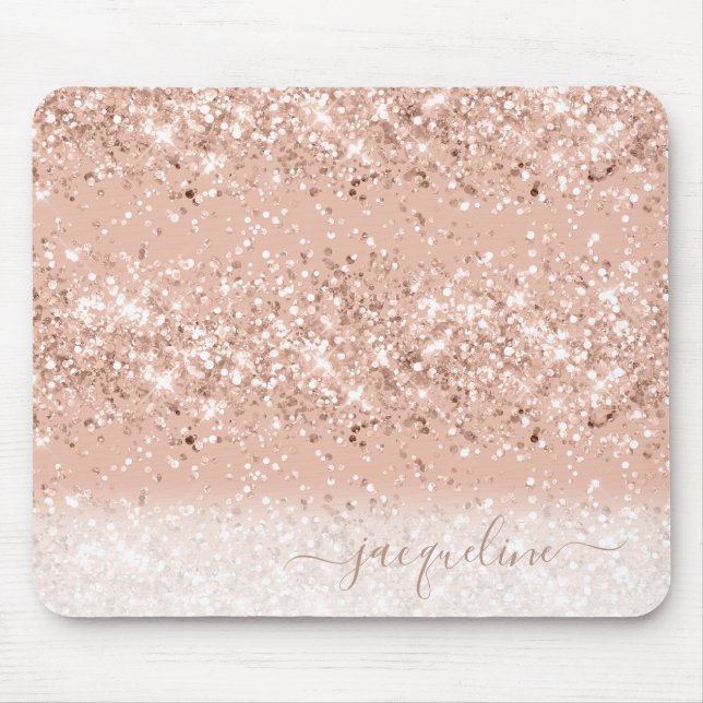 Tapis De Souris Parties scintillant d'or Rose personnalisée (Devant)