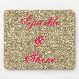 Tapis De Souris Parties scintillant dorée et rose chaud Étincelle
