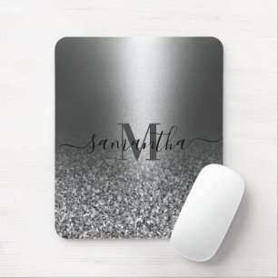Tapis De Souris Parties scintillant en argent métallique