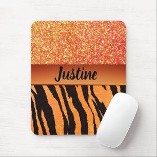 Tapis De Souris Parties scintillant en verre orange Tiger