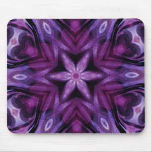 Tapis De Souris Parties scintillant mauve Coeur et fleurs Kaleidos
